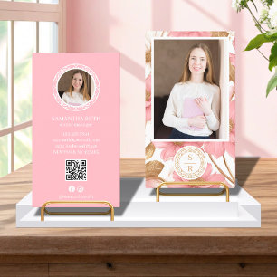 Carte De Visite Marque de luxe Floral Botanical Monogram Crest Log