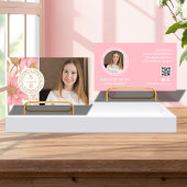 Carte De Visite Marque de luxe Floral Botanical Monogram Crest Log