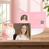 Carte De Visite Marque de luxe Floral Botanical Monogram Crest Log