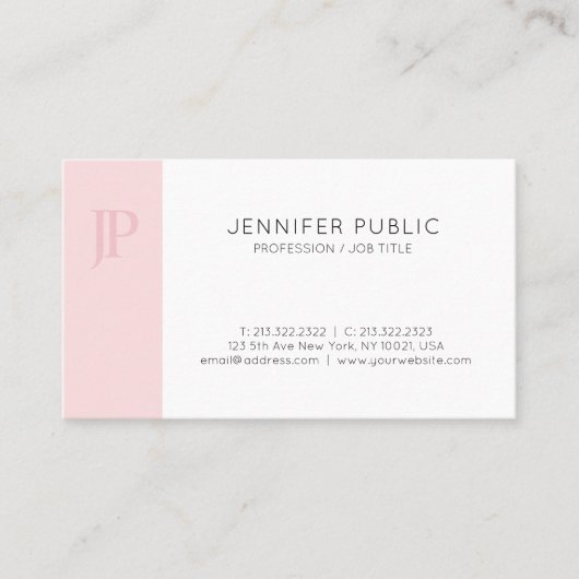 Carte De Visite Marque de luxe rose tendance Créatif Design épuré (Devant)