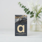 Carte De Visite Marque de Marbre Noir Premium (Debout devant)