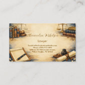 Carte De Visite Marque de professionnel de bureau d'avocat classiq (Dos)