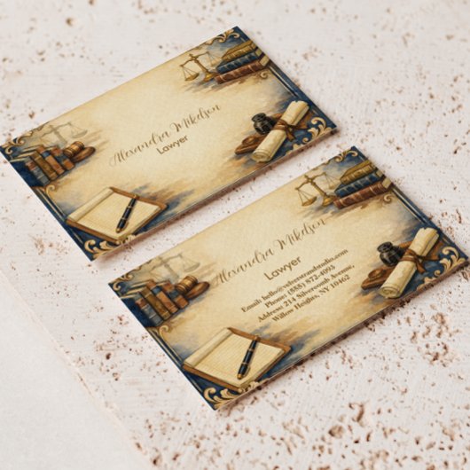 Carte De Visite Marque de professionnel de bureau d'avocat classiq