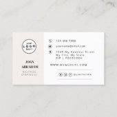 Carte De Visite Marque d'entreprise personnalisée minimale (Dos)