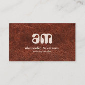 Carte De Visite Marque en cuir marron foncé (Devant)