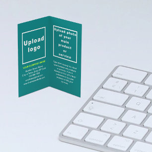 Carte De Visite Marque et produit sur Turquoise vert plié