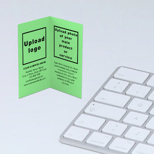 Carte De Visite Marque et produit sur vert clair plié