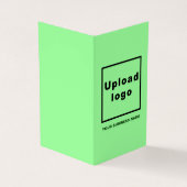 Carte De Visite Marque et produit sur vert clair plié (Extérieur)