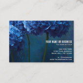 Carte De Visite Marque Fleurie Hydrangea Bleu Gras Dramatique (Dos)