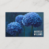 Carte De Visite Marque Fleurie Hydrangea Bleu Gras Dramatique (Devant)