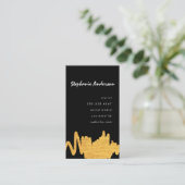 Carte De Visite Marque Luxe Faux Gold Texture (Debout devant)