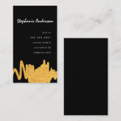 Carte De Visite Marque Luxe Faux Gold Texture (Devant / Derrière)