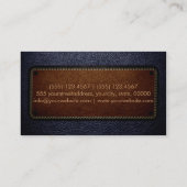 Carte De Visite Marque marron en cuir noir (Dos)