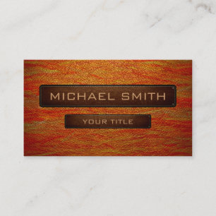 Carte De Visite Marque marron en cuir orange