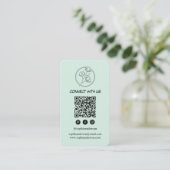 Carte De Visite Marque Moderne et Épurée avec Code QR (Debout devant)