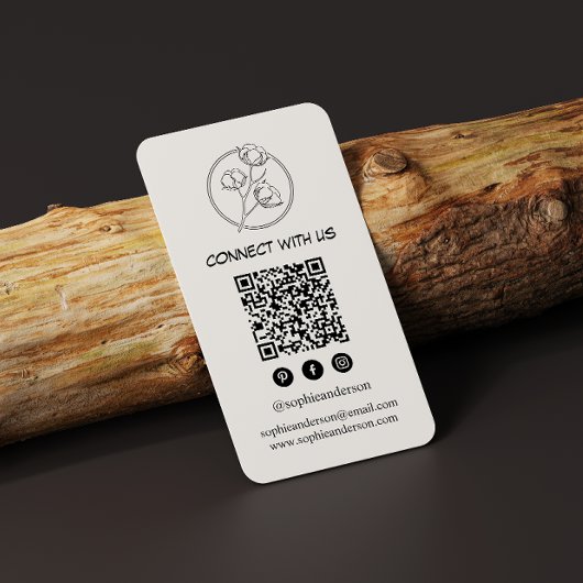 Carte De Visite Marque Moderne et Épurée avec Code QR