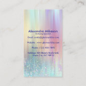 Carte De Visite Marque Moderne Pastel Holographique (Dos)