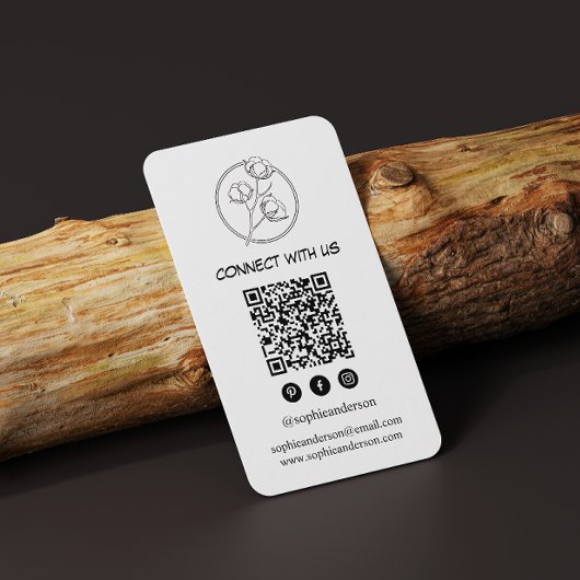 Carte De Visite Marque Moderne Propre avec Code QR