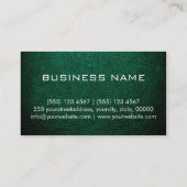 Carte De Visite Marque Monogramme en Cuir Vert Texturé (Dos)
