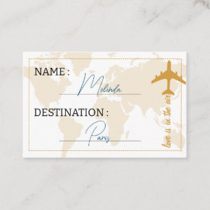 Carte De Visite Marque Place Voyage - Place Tag Travel theme
