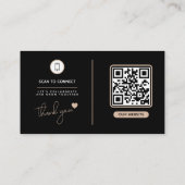 Carte De Visite Marque QR Luxe Noir Beige (Dos)