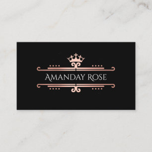 Carte De Visite Marque royale Nom Rose Black Vintage Princesse
