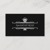 Carte De Visite Marque Royale Nom Rose Silver Black Frame (Devant)