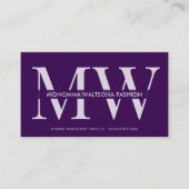 Carte De Visite Marque typographique chic violet lettrage nom (Devant)
