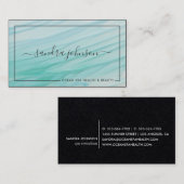 Carte De Visite Marques en verre marin | Ocean Blue Watercolor (Devant / Derrière)