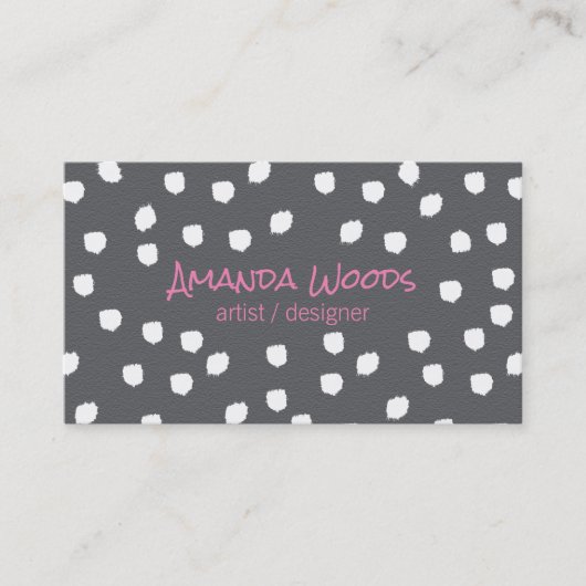 Carte De Visite Marques texturées (blanc) / Expressive (Devant)