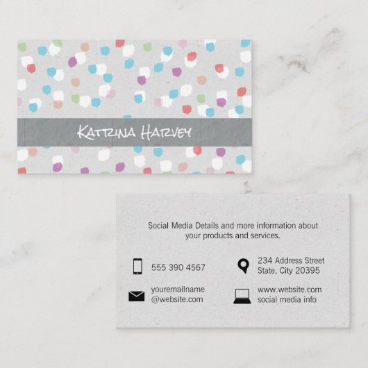 Carte De Visite Marques texturées (fruité) (Devant / Derrière)