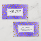 Carte De Visite Marques texturées (or) /Aquarelle violette (Devant / Derrière)