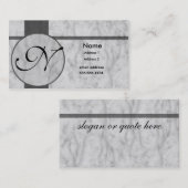 Carte De Visite marqueterie de marbre grise (Devant / Derrière)
