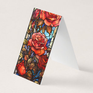 Carte De Visite Marqueur de livres pour Signets pliants Roses en v
