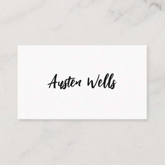 Carte De Visite Marqueur de script de signature blanche moderne No (Devant)