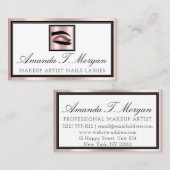 Carte De Visite Marqueur professionnel Brows Eyelash Rose Logo (Devant / Derrière)