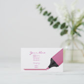Carte De Visite marqueur rose (Debout devant)