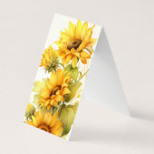 Carte De Visite Marqueurs Signet pliants de tournesols (Dos)