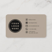 Carte de visite marron avec code QR Photo (Dos)
