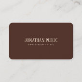 Carte De Visite Marron Beige Angle Arrondi Premium Lin Luxe (Devant)