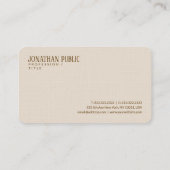 Carte De Visite Marron Beige Angle Arrondi Premium Lin Luxe (Dos)