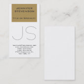 Carte de visite Marron Beige Blanc Monogramme tend (Devant / Derrière)