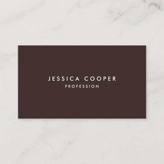 Carte De Visite Marron Chocolat Simple (Devant)