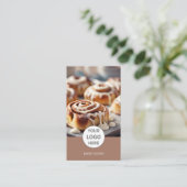 Carte de visite marron Code QR Photo Logo Boulange (Debout devant)
