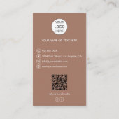 Carte de visite marron Code QR Photo Logo Boulange (Dos)