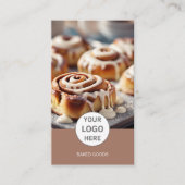 Carte de visite marron Code QR Photo Logo Boulange (Devant)