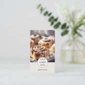 Carte de visite marron Code QR Photo Logo Boulange (Debout devant)