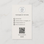 Carte de visite marron Code QR Photo Logo Boulange (Dos)