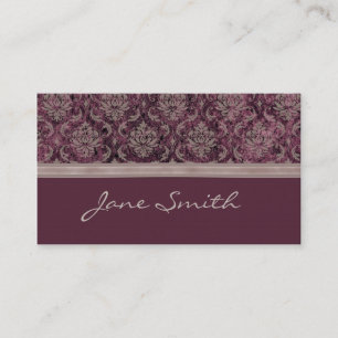 Carte de visite marron de damassé