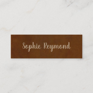 carte de visite marron élégant avec nom de script